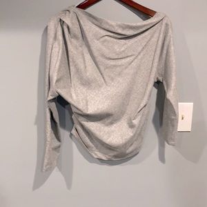 Off the Shoulder Heather Gray Blouse